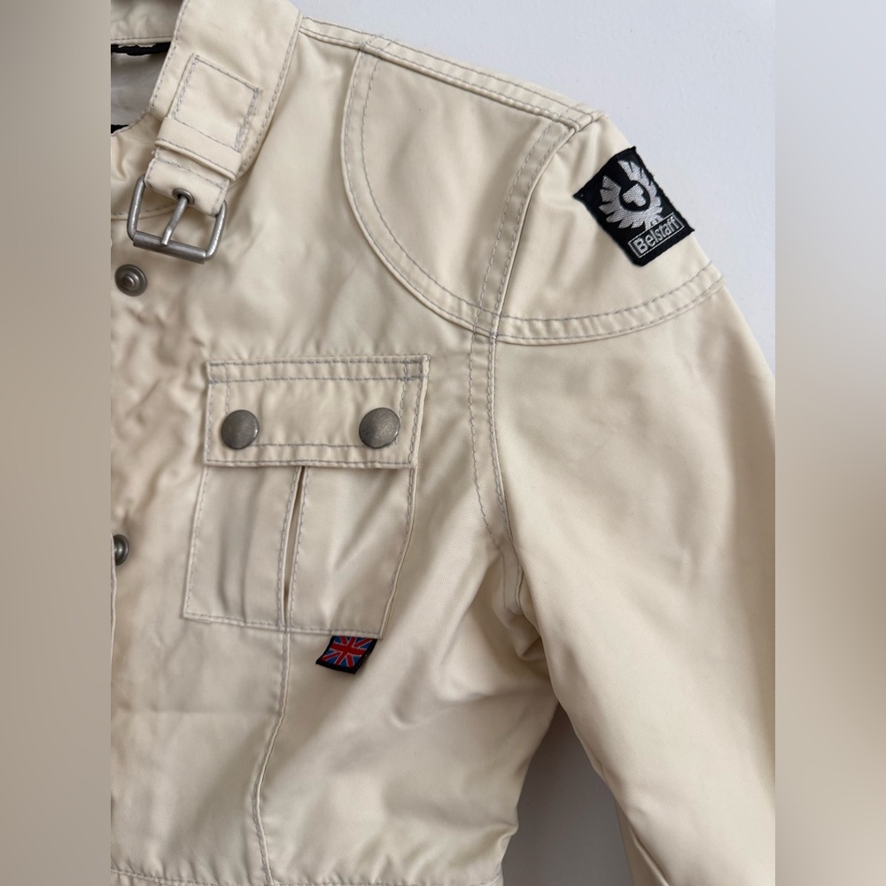 Belstaff Nylon Utility Moto Jacket as seen in Rosalia XS Beige - Picture 3 of 13